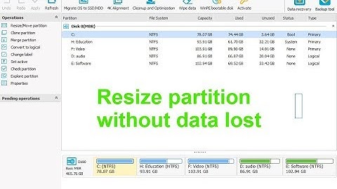 How to resize partition without data loss