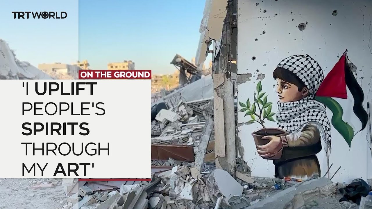 Gaza artist transforms rubble into art