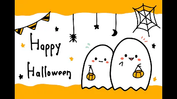 ハロウィンのなかよしオバケ Halloween Ghosts 簡単かわいいイラストレッスン58 Mp3