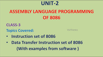 Instruction set of 8086 microprocessor | Data Transfer instructions in 8086 | MPMC R15 U-2-V-3