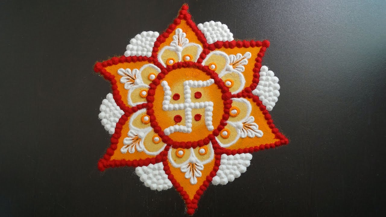 Navratri Rangoli Designs || Navratri Special Rangoli || Swastik Rangoli ...