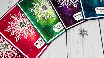Snowflake Showcase - Snowflake Card with Galaxy Style Background featuring Stampin’ Up products