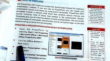 Class 5// Microsoft PowerPoint 2007// Built in templates.