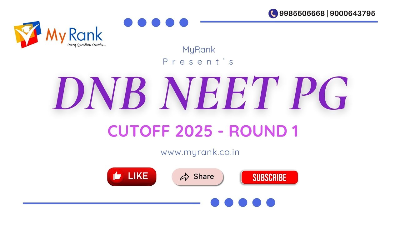 NEET PG 2025 – Отборочные баллы 1-го раунда DNB (все отрасли и категории) | MyRank