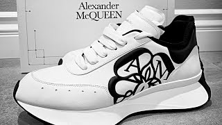 Alexander McQueen Seal Sprint Sneakers (White/Black/Black)