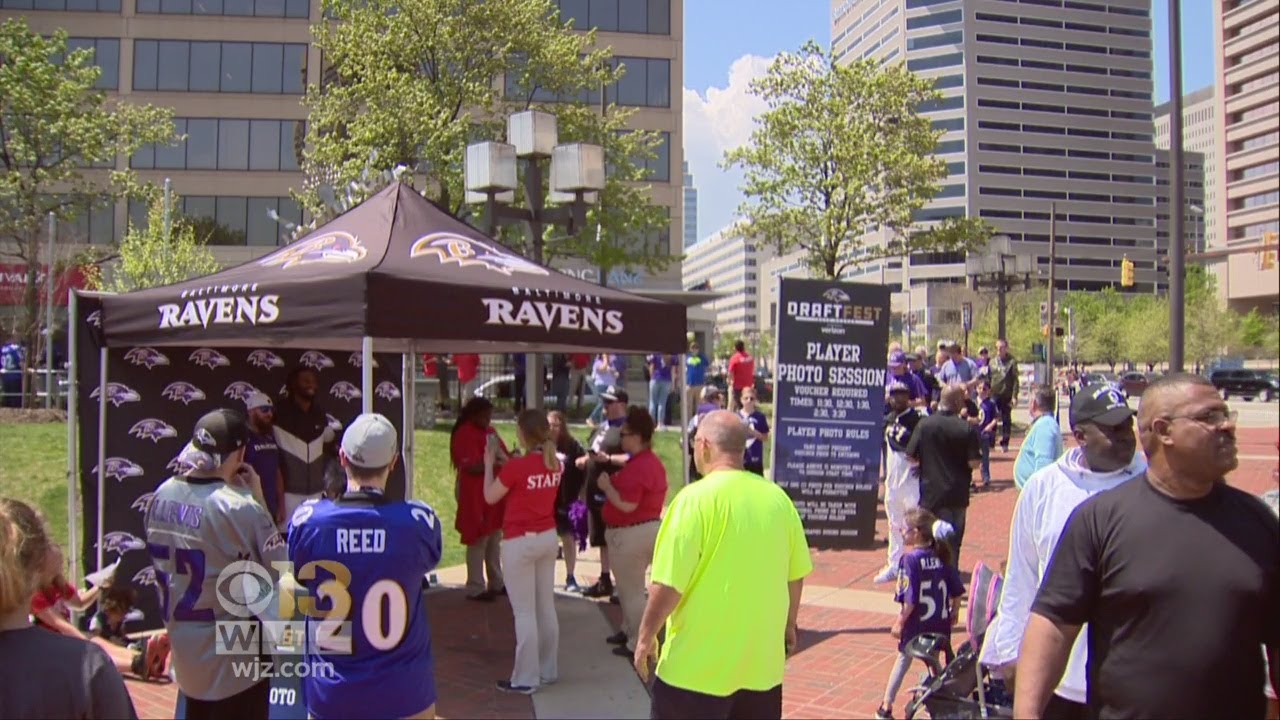 Ravens Fans Celebrate NFL Draft At Inner Harbor YouTube