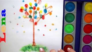 Baum zeichnen - Malen  - How to draw a tree  - как нарисовать дерево пальцами
