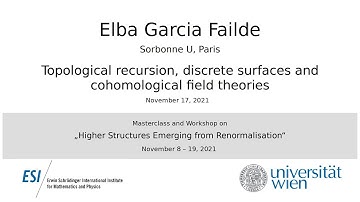 Elba Garcia Failde - Topological recursion, discrete surfaces and cohomological field theories