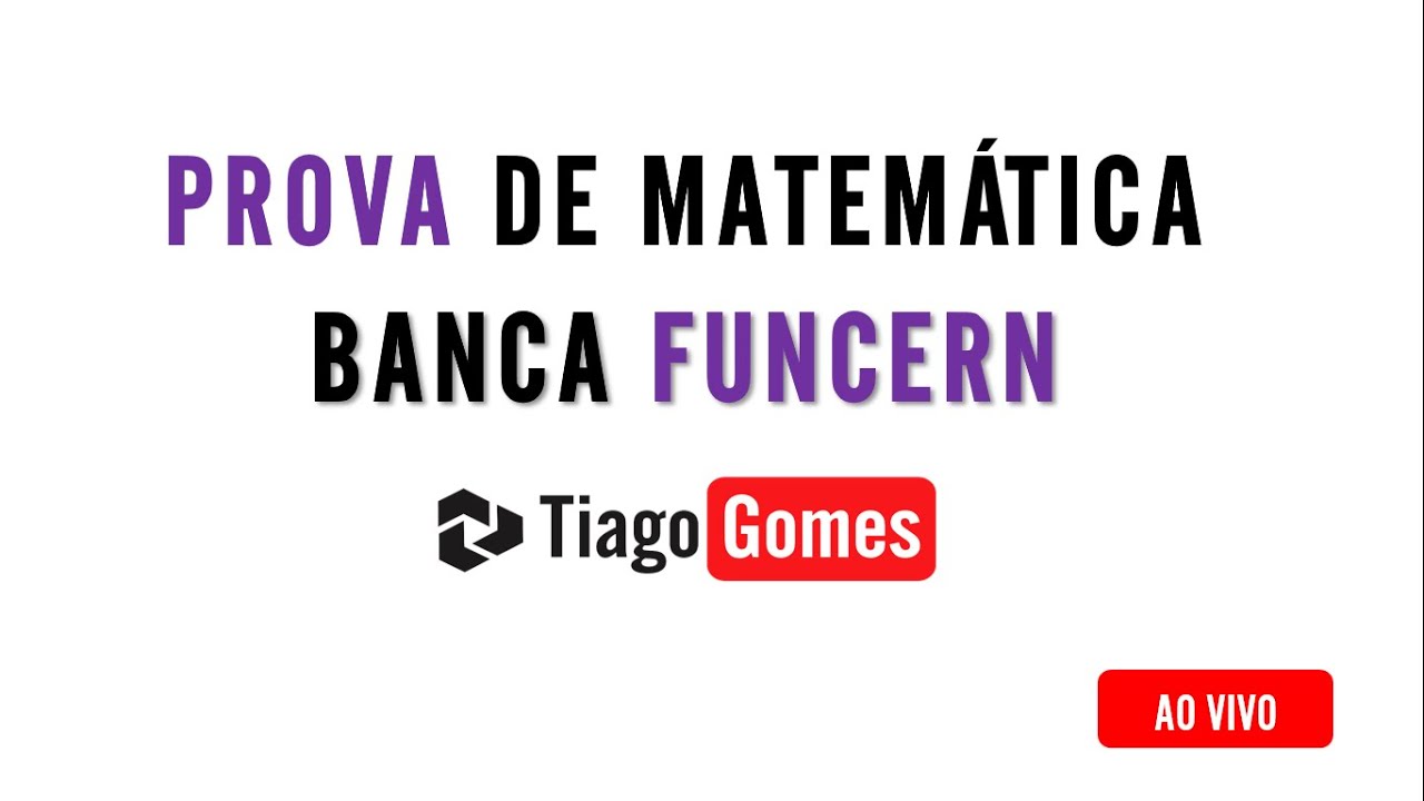 AO Vivo | Prova de matemática para Agente de Endemias resolução #FUNCERN