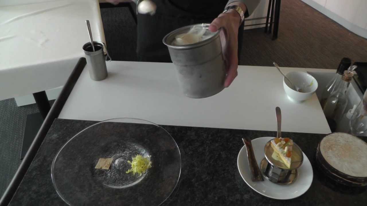 Steneby prepares a dessert at Jonas in Stockholm