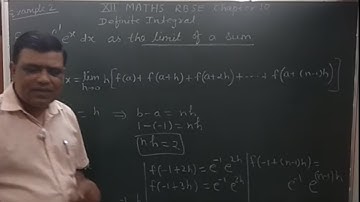 Definite integral / class 12 / RBSE CHAPTER 10 / example 2 / definite integral as a limit of sum