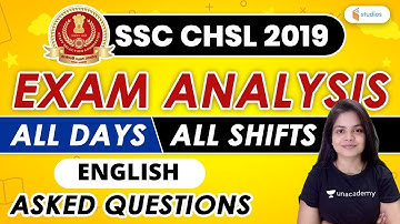 SSC CHSL (12 Oct - 21 Oct 2020, All Shifts) | English CHSL Exam Analysis | English by Gauri Bhatt