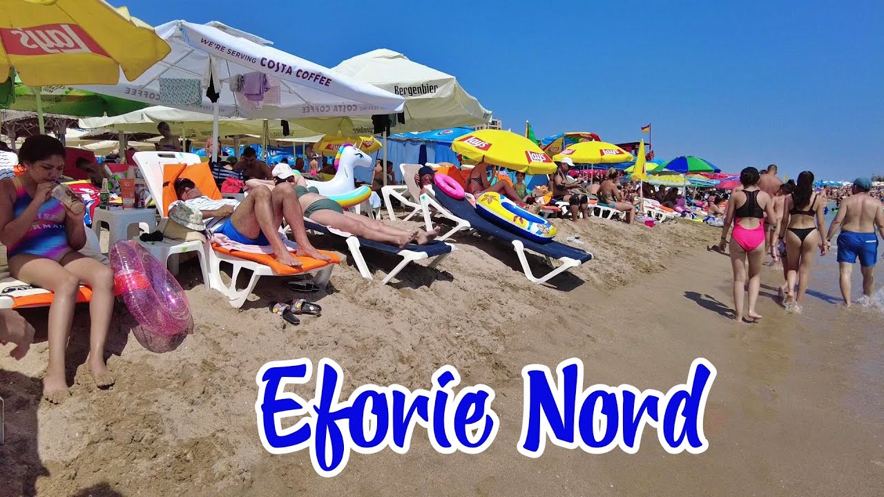 Plaja Eforie Nord, August - Eforie Nord Beach, Romania - vacanta litoral concediu Marea Neagra