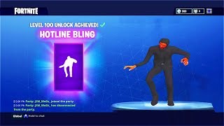 Hotline Bling Emote Unlocked At Level 100 In Fortnite - Season 4 All Hidden Emotes