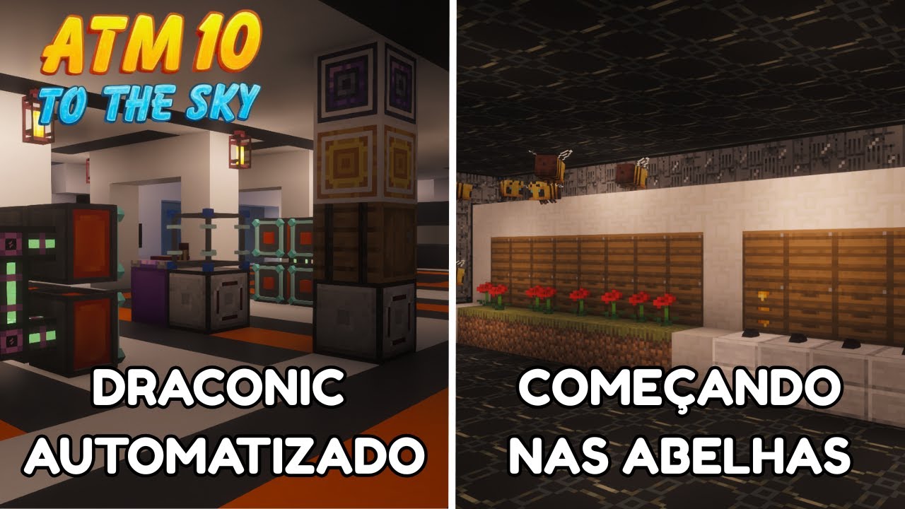 🔥 AUTOMATIZANDO O DRACONIC + INÍCIO NO PRODUCTIVE BEES! ATM10 TO THE SKY #24