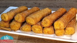 TORRIJAS ENROLLADAS RELLENAS DE CREMA PASTELERA. RECETA FÁCIL - Loli Domínguez - Semana Santa