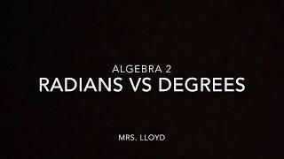 Radians vs Degrees