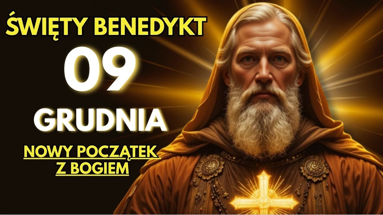 Święty Benedykt osłania cię swoim krzyżem — śpij dziś w pokoju!