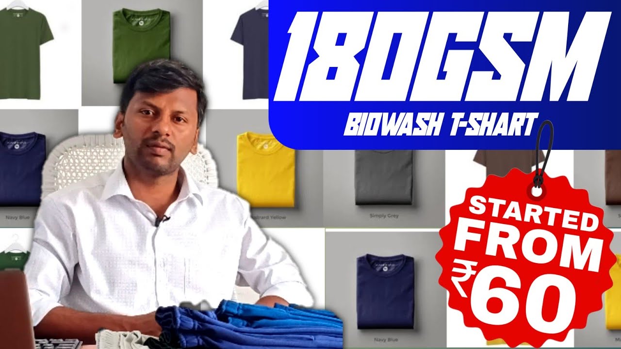180 GSM Biowash Plain t-shart for boys Starring from ₹60 😱100% cotton