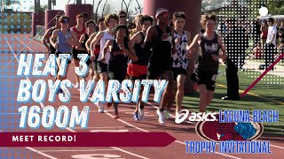 2025 TF - Asics Trophy Invite - Boys 1600M  - Heat 3 - Meet Record!!!