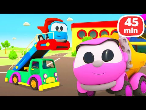 Eğitici çizgi film Türkçe! Küçük kamyon Leo ve Pembe araba Lea ile bebek videoları! Büyük derleme!