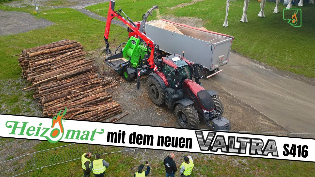 Vorführtour des neuen Valtra S416 mit Heizohack 14-860 von Heizomat // BOSSTOUR 2024 Bad Kissingen