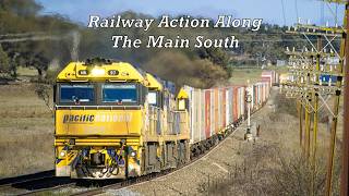 Railway Action Along The Main South. Australian Freight & Passenger Trains Featuring The XPT Train Railway Action Along The Main South. Australian Freight & Passenger Trains Featuring The XPT Train