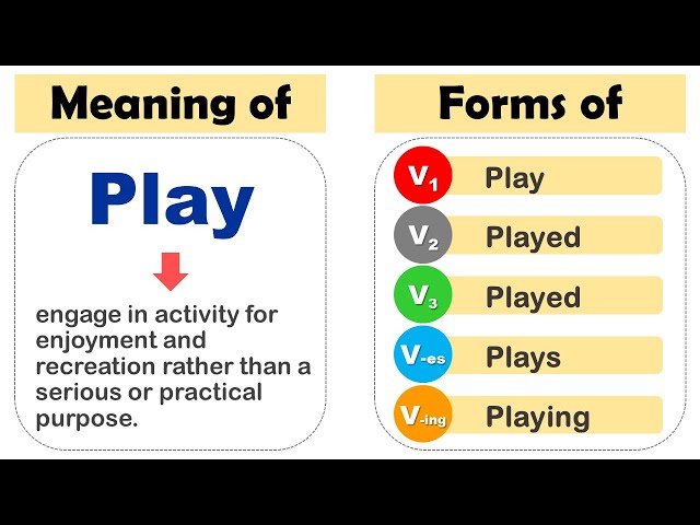 Play Past Tense, V1 V2 V3 V4 V5 Form Of Play, Past Participle Of