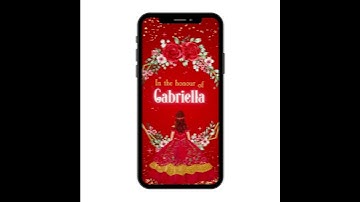 Red Quinceanera Video Invitation - Red Quinceanera Theme Birthday Party Invite