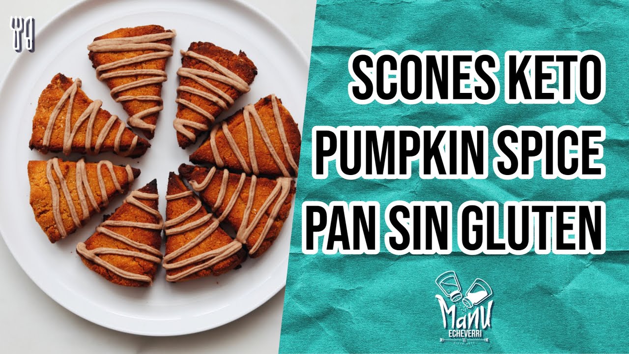 🎃SCONES KETO DE PUMPKIN SPICE CON GLASEADO DE CANELA | POSTRE SIN GLUTEN Y AZÚCAR | Manu Echeverri