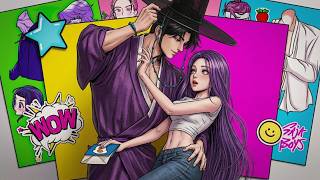 KPOP DEMON HUNTER | Jinu Saves Rumi from a Fall – Love at First Sight 💘 | Creative Sticker DIY📚