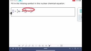 ALEKS: Balancing a nuclear chemical reaction