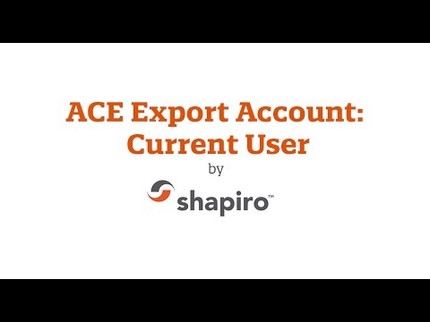 ACE Export Account: Current User