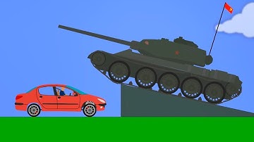 Cars VS T-44 | Phun Algodoo Car Destruction