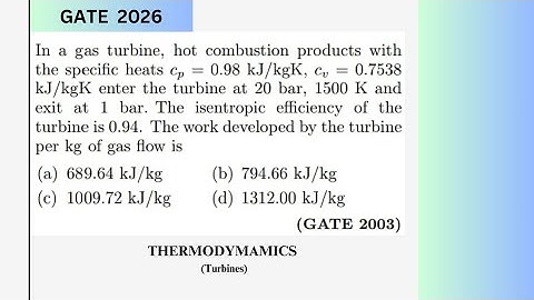 ENGINEERING THERMODYNAMICS  || GATE  IMPORTANT  QUESTION || GATE 2026 || MECHANICAL ENGINEERING