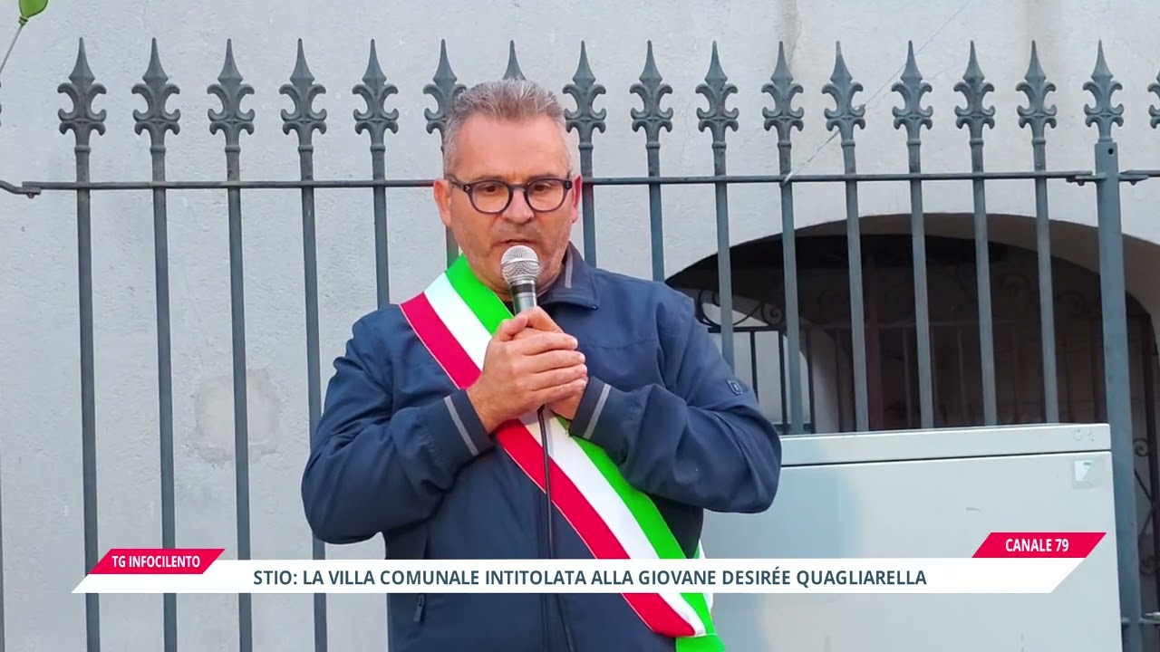 Stio: intitolata a Desirée Quagliarella la Villa comunale, ieri la cerimonia