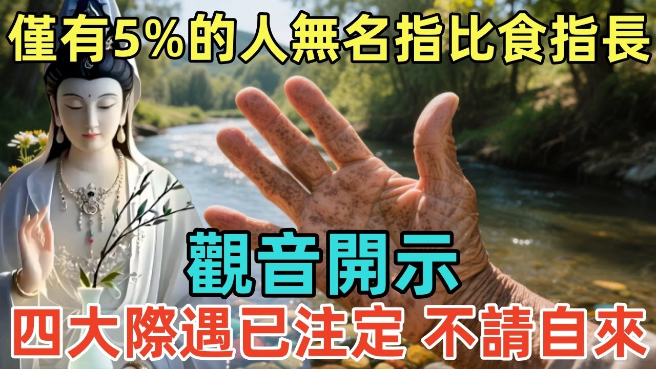 僅有5%的人無名指比食指長，觀音開示：四大際遇已注定，不請自來！#佛淨 #佛學 #佛法 #佛教 #修行