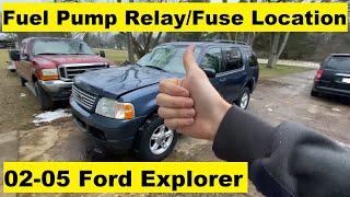 Fuel Pump Relay and Fuse Location Ford Explorer 02 03 04 05 2002 2003 2004 2005