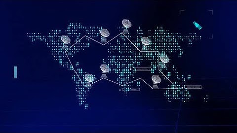 World Map With Radio Telescopes Stock Motion Graphics