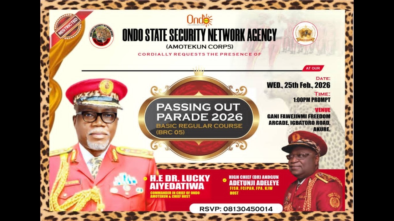 AMOTEKUN Passing-Out Parade Celebrating One Year of OUR EASE in Ondo State