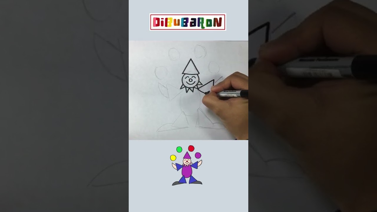Dibujando un payaso con figuras geometricas | Dibujos faciles - YouTube