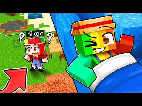 I'm hiding on KIKOO's roof in Minecraft!