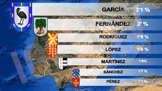 Dónde están los apellidos más comunes en España / Most common last names in Spain [IGEO.TV]