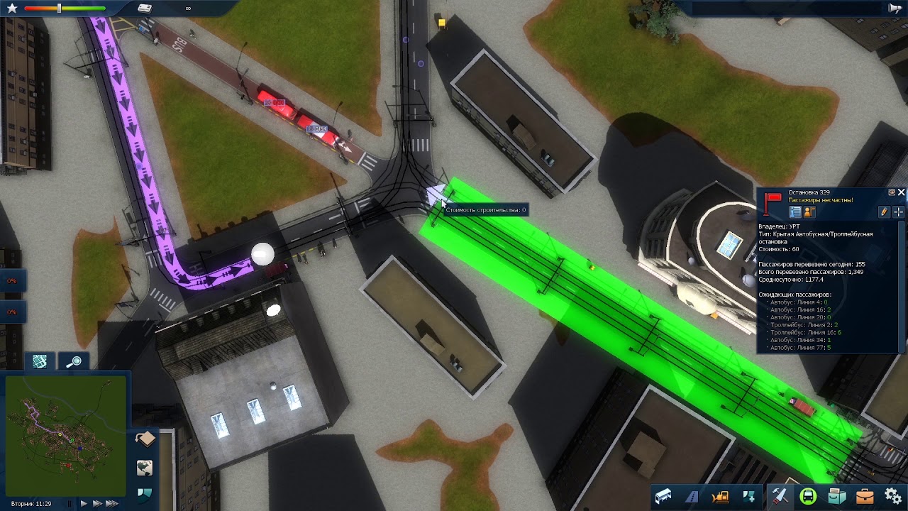 [Cities in Motion 2] Рязанский транспорт. День 2-й. Затыки на конечной и ночные маршруты