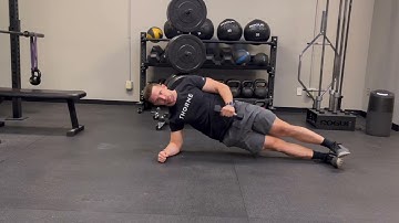Side plank DB external rotation