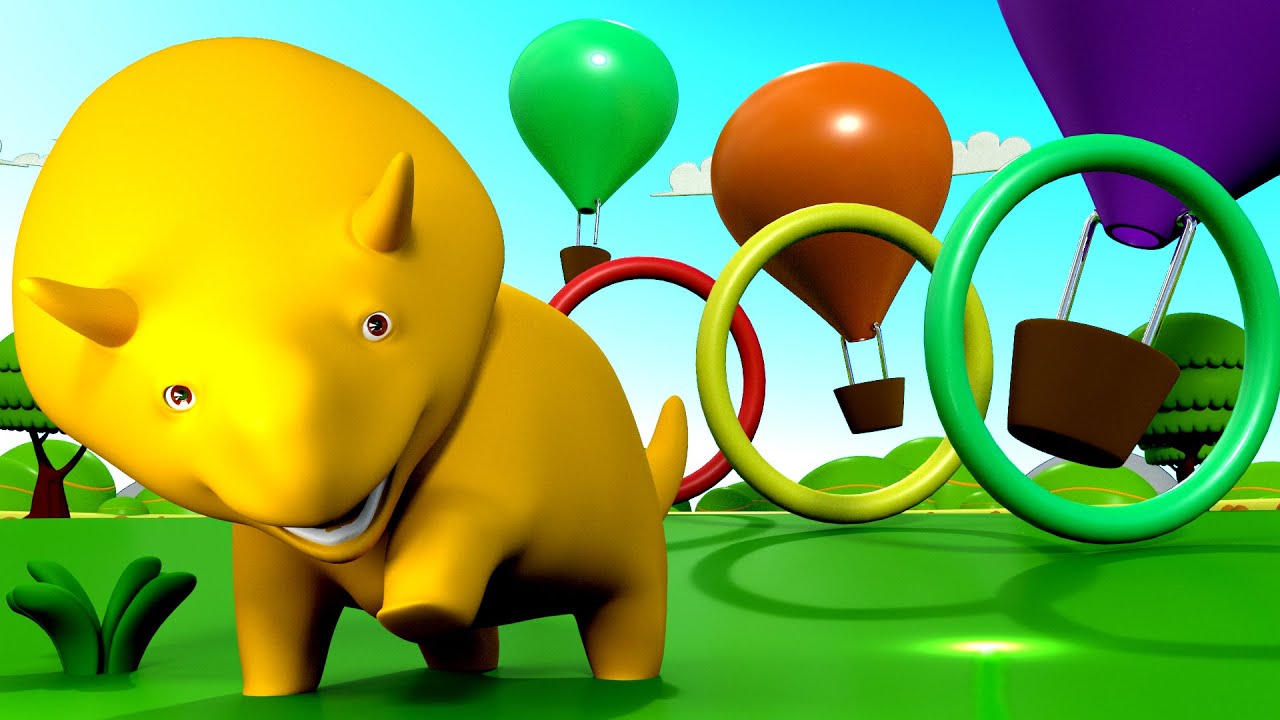 Apprend les couleurs Dino fait de la montgolfi¨re Dino le Dinosaure ðŸ‘¶ Dessin animé éducatif