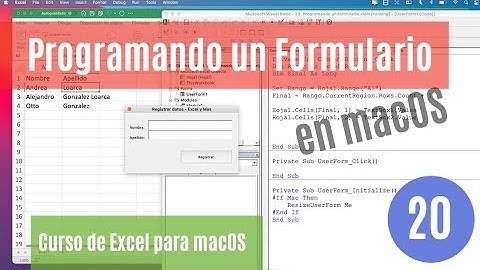 CAP-20 | Programando un Formulario | Curso de Excel para macOS