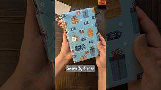 Pretty Book Gift Wrapping Idea with Unique Fold | Aesthetic Book Wrap Series #2 #shorts #giftwrap