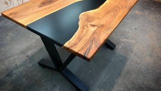 Стол-река из слэбов с эпоксидной смолой своими руками.Epoxy Resin river  Table