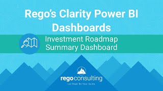 Free Clarity Power BI Dashboards: Investment Roadmap Summary Dashboard: